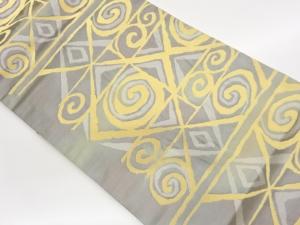 抽象幾何学模様織出し名古屋帯